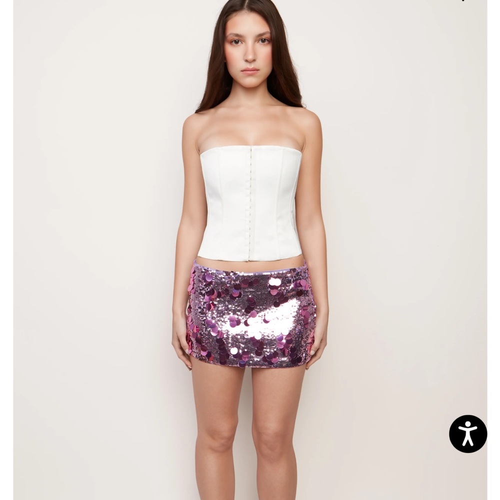 GUIZIO LOW RISE PAILLETTE SKIRT IN LAVENDER